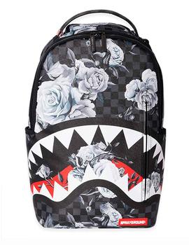 Mochila Sprayground negra de flores Shark in Paris