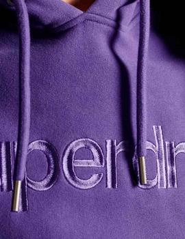 Sudadera floja Superdry color morado para hombre