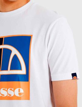 Camiseta Ellesse blanca con cuadros en el pecho