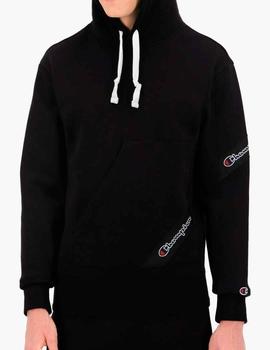 Sudadera Champion 216549 negra con logos laterales