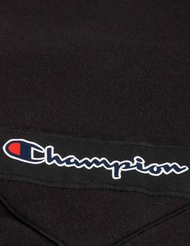 Sudadera Champion 216549 negra con logos laterales