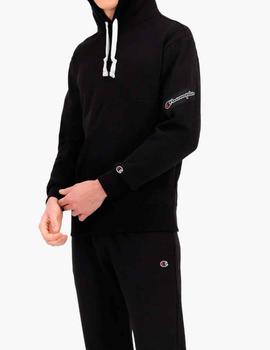 Sudadera Champion 216549 negra con logos laterales