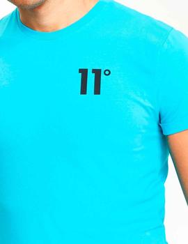 Camiseta 11 Degrees ajustada azul turquesa hombre
