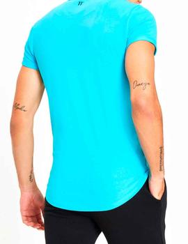 Camiseta 11 Degrees ajustada azul turquesa hombre