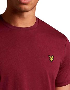 Camiseta Lyle Scott granate color liso para hombre