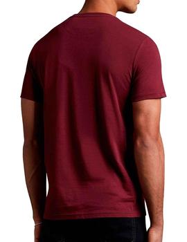 Camiseta Lyle Scott granate color liso para hombre