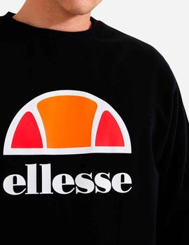 Sudadera cuello caja Ellesse negra logo grande