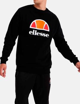 Sudadera cuello caja Ellesse negra logo grande