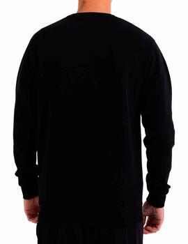 Sudadera cuello caja Ellesse negra logo grande