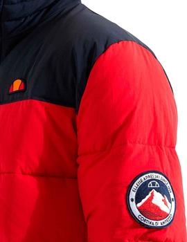 Abrigo Ellesse Nébula rojo con parches de montaña