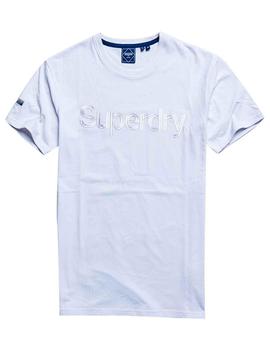 Camiseta Superdry blanca letras cosidas en pecho