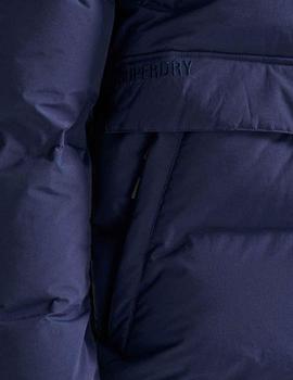 Abrigo largo Superdry azul marino estilo plumífero