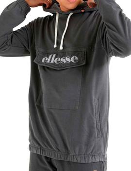 Sudadera capucha Ellesse gris efecto desgastado