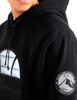 Sudadera hoody Ellesse Skilla negra logo brillante