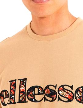 Camiseta Ellesse Crater beige con logo estampado
