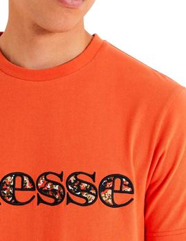 Camiseta Ellesse Crater naranja logo multicolor