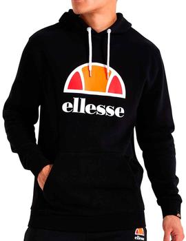 Sudadera capucha Ellesse negra logo grande