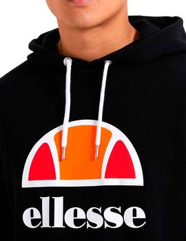 Sudadera capucha Ellesse negra logo grande