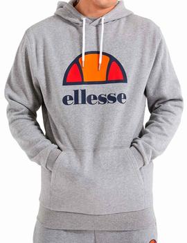 Sudadera Ellesse gris con emblema en el pecho