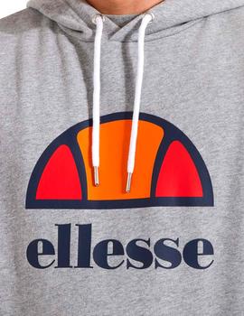 Sudadera Ellesse gris con emblema en el pecho