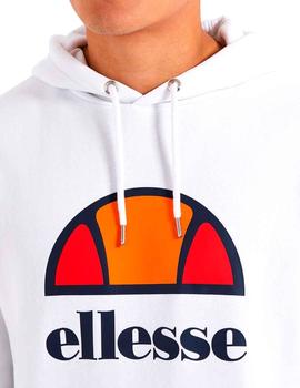 Sudadera Ellesse blanca con escudo en el centro