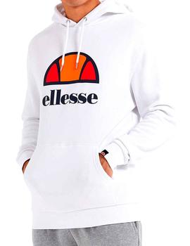 Sudadera Ellesse blanca con escudo en el centro