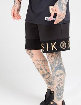 Bermudas Siksilk Relaxed negras para hombre