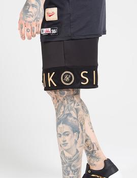 Bermudas Siksilk Relaxed negras para hombre