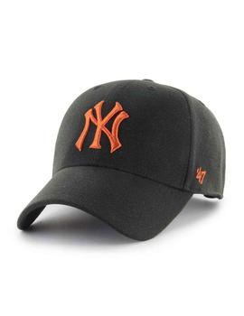 Gorra New York Yankees negra escudo naranja