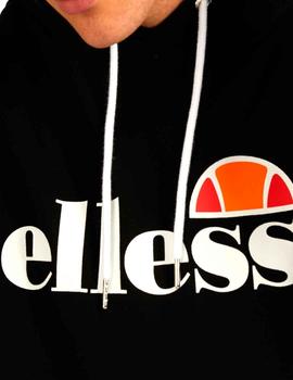 Sudadera negra Ellesse con logotipo grande