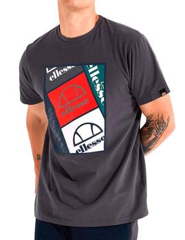 Camiseta Ellesse multilogo Mane gris oscuro