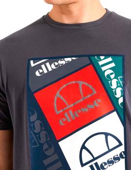 Camiseta Ellesse multilogo Mane gris oscuro