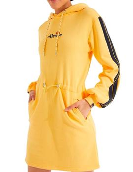 Vestido algodón Ellesse Siccus amarillo para mujer