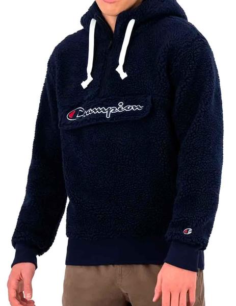 Sudadera Sherpa Champion marino logo