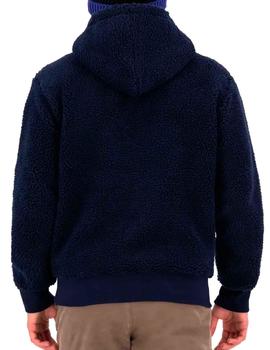 Sudadera Sherpa Champion azul marino logo bordado