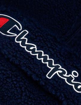 Sudadera Sherpa Champion azul marino logo bordado