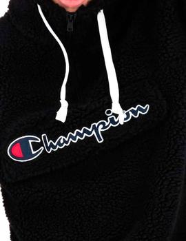 Sudadera Champion de borreguillo negro para hombre