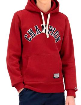 Sudadera Champion roja estilo universitaria