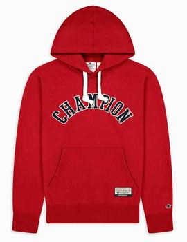 Sudadera Champion roja estilo universitaria