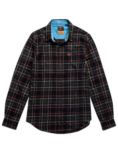 Camisa cuadros verde oscuro para hombre