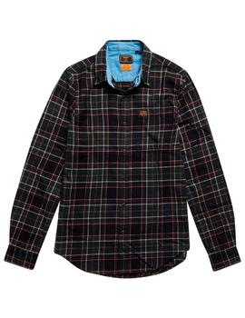 Camisa Superdry cuadros verde oscuro para hombre