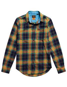 Camisa Superdry cuadros amarillos para hombre