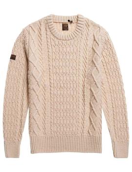 Jersey Superdry Jacob Cable crudo para hombre