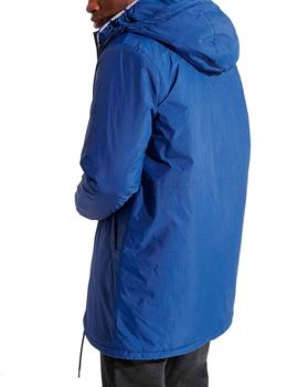 Abrigo largo impermeable Superdry azul para hombre