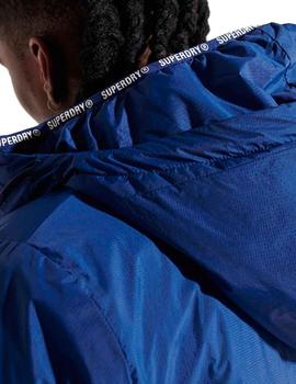 Abrigo largo impermeable Superdry azul para hombre