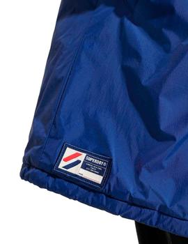 Abrigo largo impermeable Superdry azul para hombre