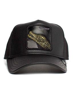 Gorra cocodrilo Goorin Bros negra de piel