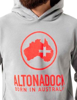 Sudadera Altona Dock gris con logo Australia rojo