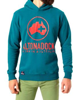 Sudadera capucha Altona Dock verde azulado hombre