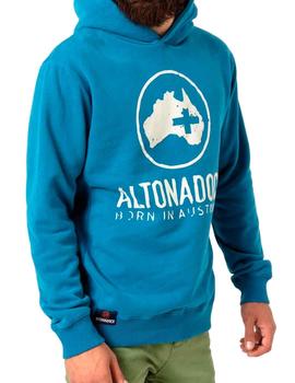 Sudadera Altona Dock azul fuerte logo blanco